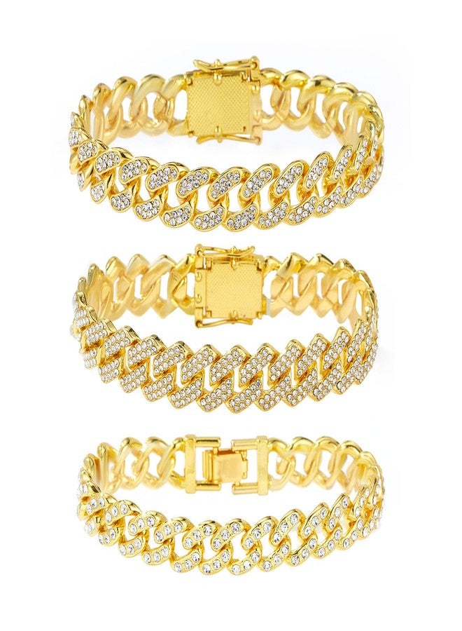 Jacruces 14K Gold Plated Ankle Bracelets for Women Cuban Link Anklets Plus Size Ankle Bracelet Layered Link Anklet Set Rhinestone Bling Anklets Jewelry for Women Gift Set - Image 3